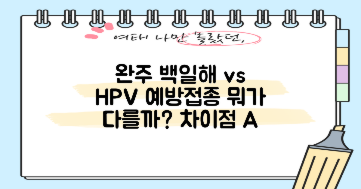 완주군 백일해 vs HPV: 예방접종의 차이점